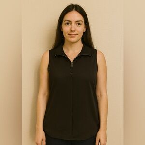Simply Vera Vera Wang Black Zip-Up Tank Top